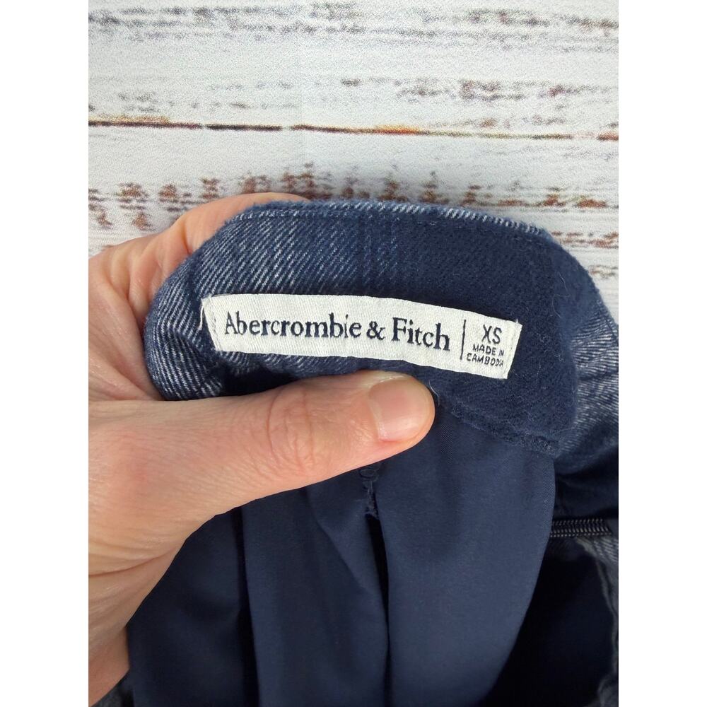 Abercrombie & Fitch Blue Plaid Mini Skirt XS Lined Academia School Anime Y2K - Picture 7 of 7
